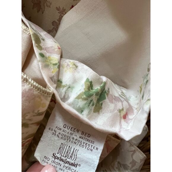 Vintage Dusty Rose Queen Sheet Set Cottage Core Shabby Chic - Picture 5 of 6